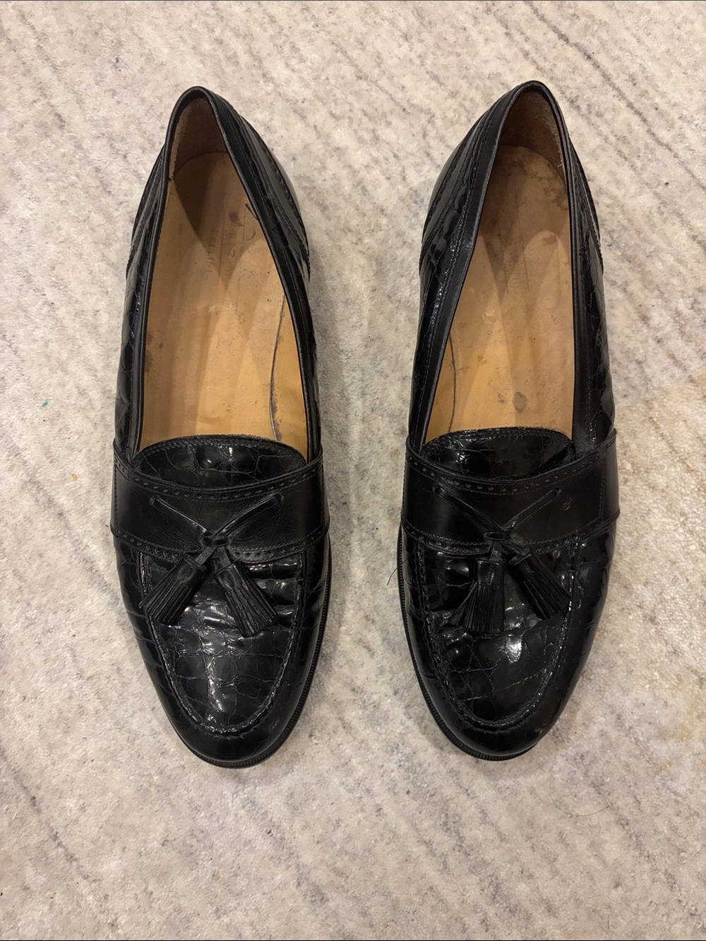 Black Tassel Italian Loafers for Men
